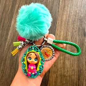 Guadalupe keychain handmade porcelain key holder Virgen de Guadalupe key chain